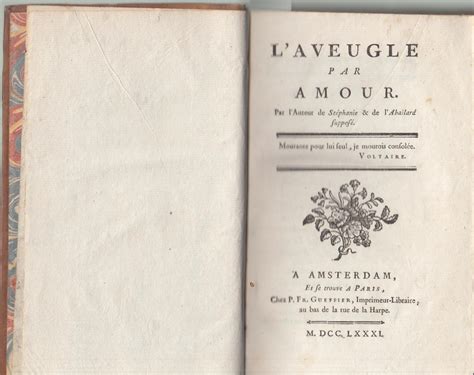 l'aveugle par amour meaning.